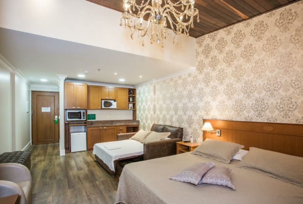 Airbnb Flat Jardim das Hortênsias dentro do Hotel Alpenhaus em Gramado e Canela