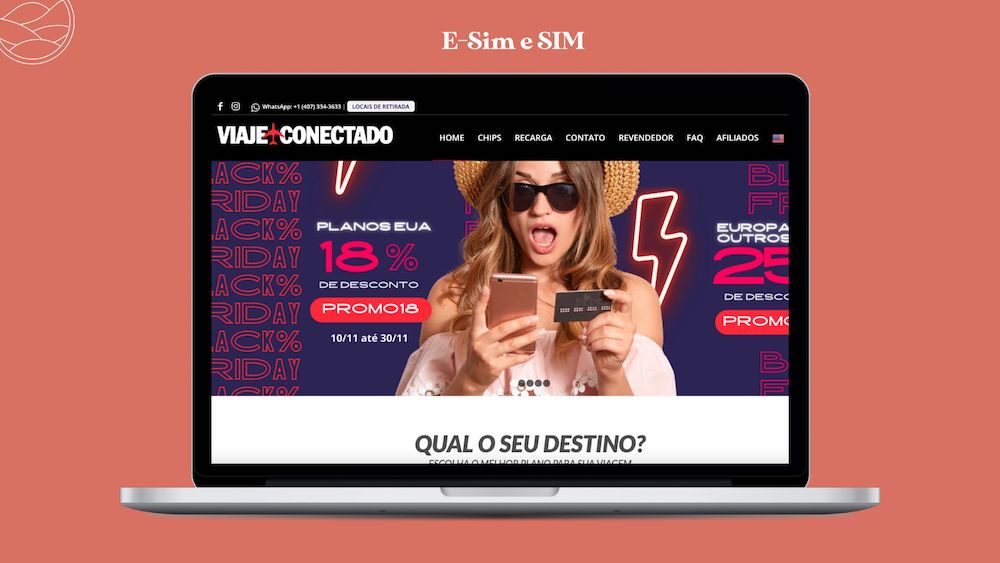 Viaje Conectado - uma empresa confiável que fornece chips para usar internet e fazer ligações em viagens para a itália. Porém, acaba sendo a mais cara das opções.